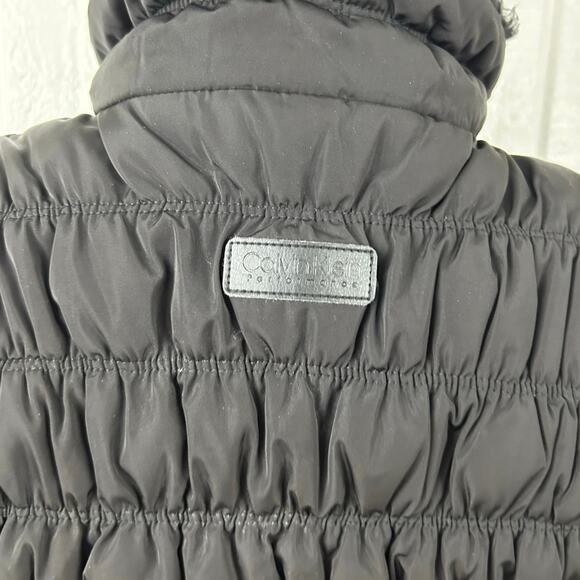 Calvin Klein Women Performance Puffer Vest Jacket Outdoors Sherpa Black Medium - Picture 8 of 8
